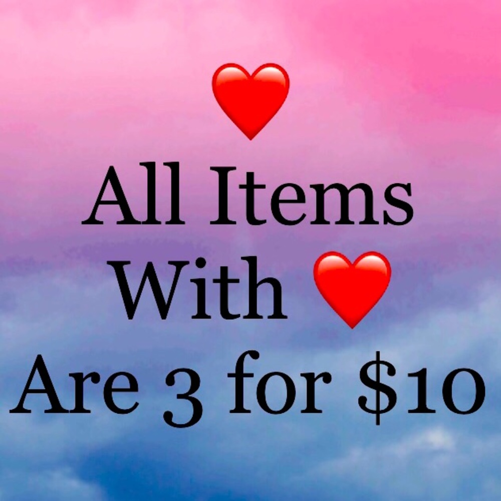 ❤️ All items marked with this ❤️ are 3 for $10
